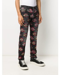 Мужские темно-серые джинсы с принтом от Philipp Plein