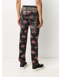 Мужские темно-серые джинсы с принтом от Philipp Plein