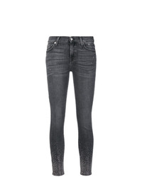 Темно-серые джинсы скинни с украшением от 7 For All Mankind