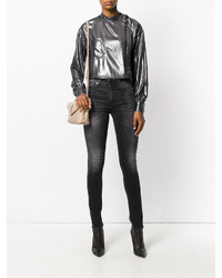 Темно-серые джинсы скинни от Saint Laurent