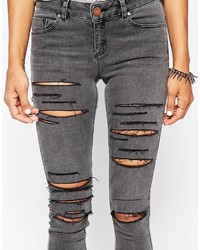 Темно-серые джинсы скинни от Asos