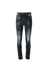 Темно-серые джинсы скинни от Marcelo Burlon County of Milan