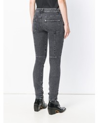 Темно-серые джинсы скинни от Balmain