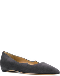 Темно-серые замшевые балетки от Paul Andrew