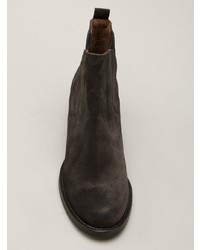 Темно-серые замшевые ботильоны на танкетке от Buttero