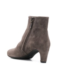 Темно-серые замшевые ботильоны от Del Carlo