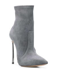 Темно-серые замшевые ботильоны от Casadei