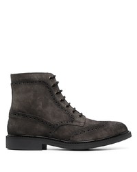 Темно-серые замшевые ботинки броги от Manuel Ritz