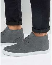 Темно-серые замшевые ботинки дезерты от Lacoste