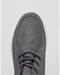 Темно-серые замшевые ботинки дезерты от Lacoste