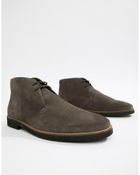Темно-серые замшевые ботинки дезерты от WALK LONDON