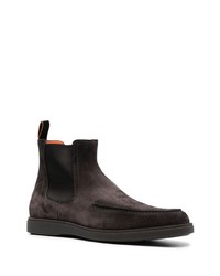 Мужские темно-серые замшевые ботинки челси от Santoni