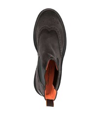Мужские темно-серые замшевые ботинки челси от Santoni