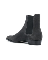 Мужские темно-серые замшевые ботинки челси от Saint Laurent