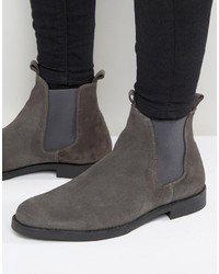 Мужские темно-серые замшевые ботинки челси от Zign Shoes