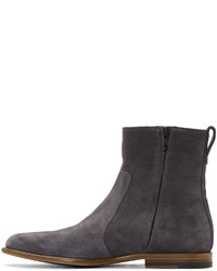 Мужские темно-серые замшевые ботинки от Robert Geller