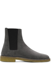 Мужские темно-серые замшевые ботинки от Saint Laurent