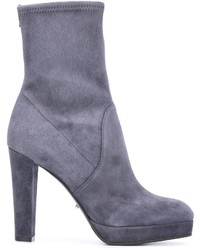 Женские темно-серые замшевые ботинки от Sergio Rossi
