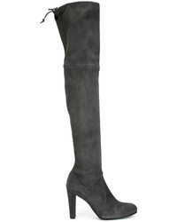 Женские темно-серые замшевые ботинки от Stuart Weitzman