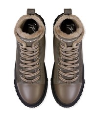 Мужские темно-серые замшевые высокие кеды от Giuseppe Zanotti