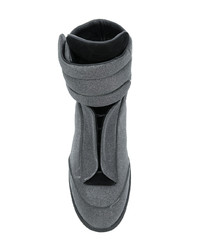 Мужские темно-серые замшевые высокие кеды от Maison Margiela