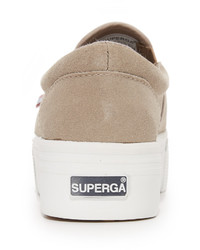 Женские темно-серые замшевые кеды от Superga