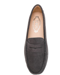 Женские темно-серые замшевые лоферы от Tod's