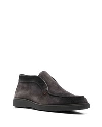 Мужские темно-серые замшевые лоферы от Santoni