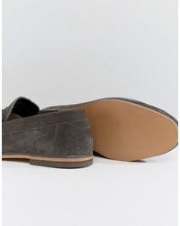 Мужские темно-серые замшевые лоферы от Asos