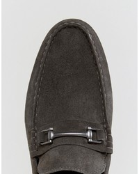Мужские темно-серые замшевые лоферы от Asos