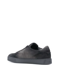 Мужские темно-серые замшевые низкие кеды от Santoni