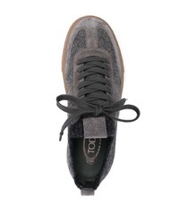 Мужские темно-серые замшевые низкие кеды от Tod's