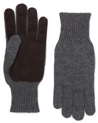 Темно-серые замшевые перчатки