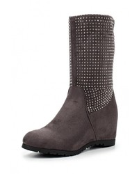 Темно-серые замшевые полусапоги от Janessa