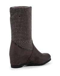 Темно-серые замшевые полусапоги от Janessa