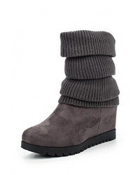 Темно-серые замшевые полусапоги от Wellspring