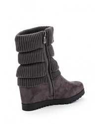 Темно-серые замшевые полусапоги от Wellspring