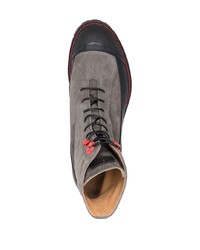 Мужские темно-серые замшевые рабочие ботинки от Kiton