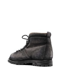 Мужские темно-серые замшевые рабочие ботинки от Officine Creative