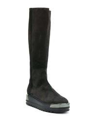 Темно-серые замшевые сапоги от Baldinini