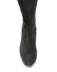 Темно-серые замшевые сапоги от Baldinini