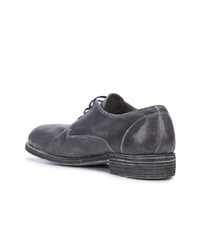 Темно-серые замшевые туфли дерби от Guidi