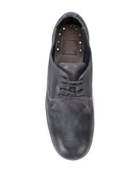 Темно-серые замшевые туфли дерби от Guidi