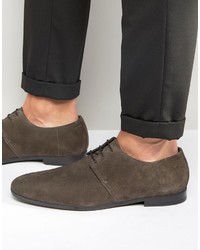 Темно-серые замшевые туфли дерби от Hugo Boss