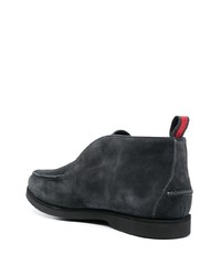Темно-серые замшевые туфли дерби от Kiton