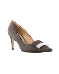 Темно-серые замшевые туфли от Sergio Rossi