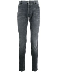 Мужские темно-серые зауженные джинсы от Balmain