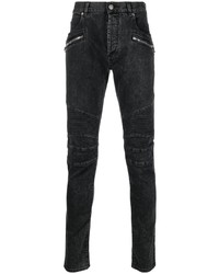 Мужские темно-серые зауженные джинсы от Balmain
