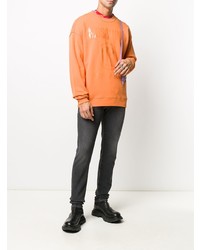 Мужские темно-серые зауженные джинсы от Moschino