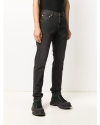 Мужские темно-серые зауженные джинсы от Alexander McQueen